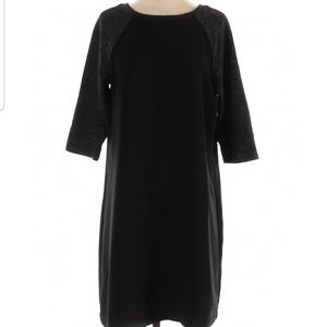 LOFT knit sweater black gray dress